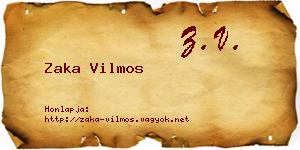 Zaka Vilmos névjegykártya